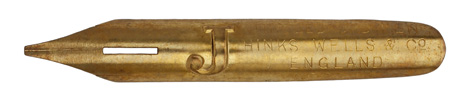 Antike Kalligraphie Bandzugfeder, Hinks, Wells & Co, No. 2242, "J", The Bedford Pen