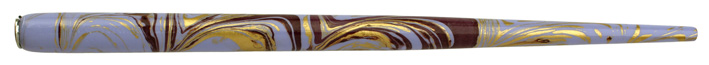 Federhalter mit Globuseinsatz, Lavendel / Lila / Gold marmoriert