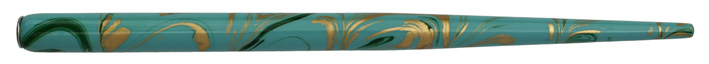 Federhalter mit Globuseinsatz, 50er-Blau / Dunkelgrün / Gold marmoriert
