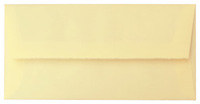 Briefumschlag mit braunem Futter, DIN lang, chamois, mit Büttenrand