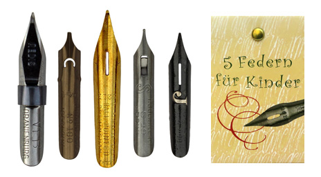 5 Schreibfedern für Kinder zum einfachen Schreiben und Zeichnen, in der Geschenkverpackung