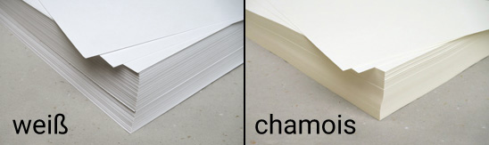 Kalligraphie- und Zeichenpapier in weiß und chamois, 120, 170 und 200 Gramm