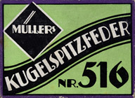Antike Schreibfederschachtel, Hermann Müller, No. 516 M, Kugelspitzfeder
