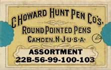 Antike Schreibfederschachtel, C. Howard Hun Pen Co., No. 103, Mapping, Round Pointed