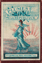 Antike Schreibfederschachtel, Compagnie Francaise, No. 702, Plume de la Republique