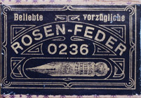 Antike Schreibfederschachtel, E. W. Leo Nachfolger, No. 0236, Rosenfeder