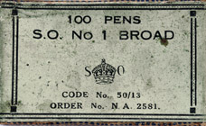 Antike Schreibfederschachtel, Unbekannter Hersteller, No. 1 B