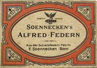Antike Schreibfederschachtel, F. Soennecken, No. 232 EF, Alfred