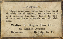 Antike Schreibfederschachtel, B. Bogue, No. 5, Rückseite