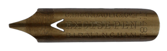 Antike linksgeschrägte Feder, C. Brandauer & Co Ltd., No. 48 M, Excise Pen