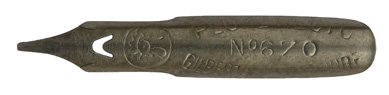 Antike Bandzugfeder, Gilbert & Blanzy-Poure, No. 670, Plume Recto