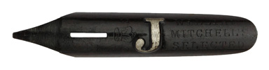 Antike Bandzugfeder, William Mitchell, Black J-Pen, Selected, S. O.