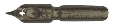 Antike Kalligraphie Bandzugfeder, D. Leonardt & Co, No. 6, Gothic Pen, Typ 1