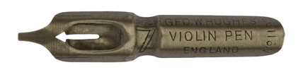 Antike Kalligrafie Bandzugfeder, George W. Hughes, No. 1197-7, Violin Pen