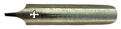 Antike linksgeschrägte Feder, The Birmingham Pen Co, No. 210, Silver Alloy