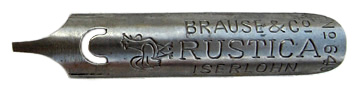 Antike linksgeschrägte Feder, Brause & Co, No. 648, Rustica, Typ 1, grau