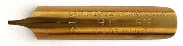 Antike linksgeschrägte Feder, R. Esterbrook & Co, No. 314, Relief