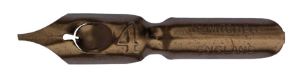 Linksgeschrägte Kalligraphie Bandzugfeder, William Mitchell, No. 0852-4, Round Hand Left Oblique