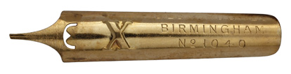 Antike linksgeschrägte Schreibfeder, Geo. W. Hughes, No. 1040 X, Auridine