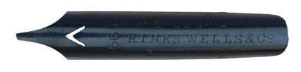Antike linksgeschrägte Kalligraphie-Feder, Hinks, Wells & Co, No. 2199 M, The Legal Pen