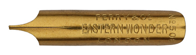 Antike linksgeschrägte Feder, Perry & Co, No. 506, Eastern Wonder Pen
