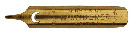 Antike linksgeschrägte Feder, Perry & Co Ltd., No. 1406, Thunderer