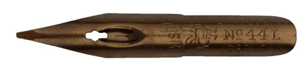 Antike linksgeschrägte Feder, Brause & Co, No. 44 L, Rustica