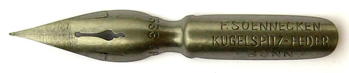 Antike Schreibfeder, F. Soennecken, No. 538 EF, Kugelspitz-Feder