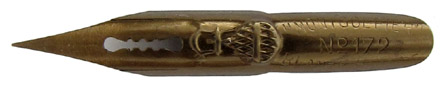 Antike Spitzfeder, Blanzy-Conté-Gilbert, No. 172 F, Plume Montgolfier