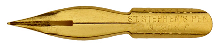 Antike Kalligraphie Spitzfeder, Perry & Co, No. 206 F, St. Stephen's Pen, Gold