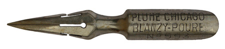 Antike Kalligraphie Spitzfeder, Blanzy-Poure & Cie, No. 993, Plume Chicago, Typ 1
