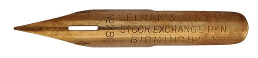 Antike Kalligraphie Spitzfeder, Belman & Son Ltd., No. 288, Stock Exchange Pen