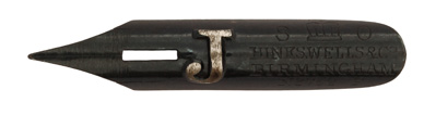 Antike Kalligrafie Spitzfeder, Hinks, Wells & Co, No. 762 F, "J"