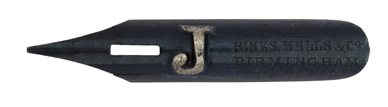 Antike Kalligrafie Spitzfeder, Hinks, Wells & Co, No. 762 M, "J"