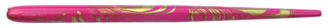 Federhalter mit Globuseinsatz, Pink / Gold marmoriert