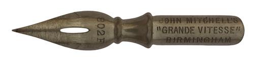 Antike Kalligrafie Pfannenfeder, Schreibfeder, John Mitchell, No. 802 F, Grande Vitesse
