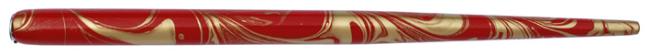 Federhalter mit Globuseinsatz, Rot / Gold marmoriert