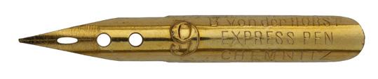 Antike linksgeschrägte Schreibfeder, B. von der Horst, No. 9, Express Pen