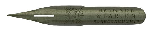 Antike Kalligrafie Spitzfeder, Baignol & Farjon, No. 580, Dreadnought