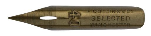 Antike Kalligrafie Schreibfeder, F. Collins & Co., No. 40, Selected Pen