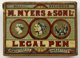 Antike Schreibfederschachtel, Myers & Son Ltd., No. 3401