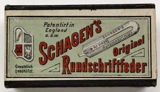 Antike Schreibfederschachtel, Schagen & Co, No. 2½