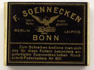 Antike Schreibfederschachtel, F. Soennecken, Rundschrift No. 3