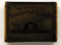 Antike Schreibfederschachtel, F. Soennecken, No. 984, Neumetall