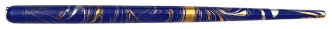 Federhalter mit Globuseinsatz, Blau / Gold / Silber marmoriert